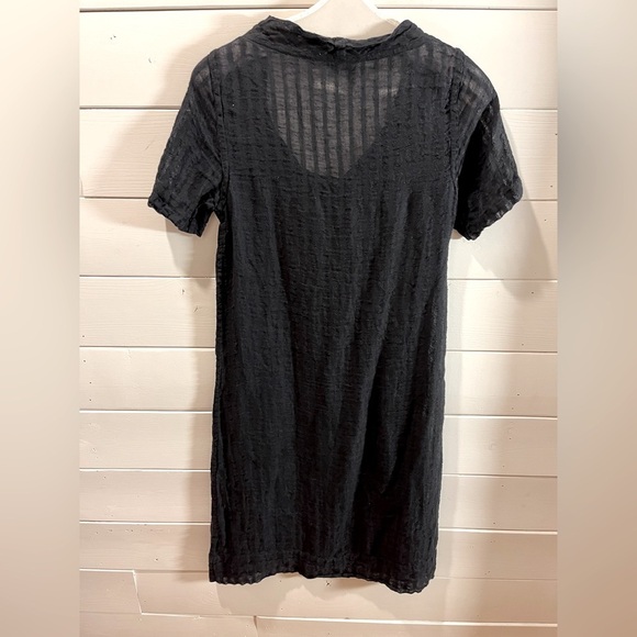 FLAX • Black Sheer Textured Dress • Size P - Picture 8 of 9